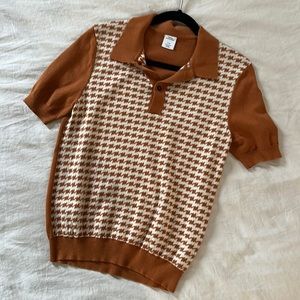 URBAN OUTFITTERS houndstooth polo